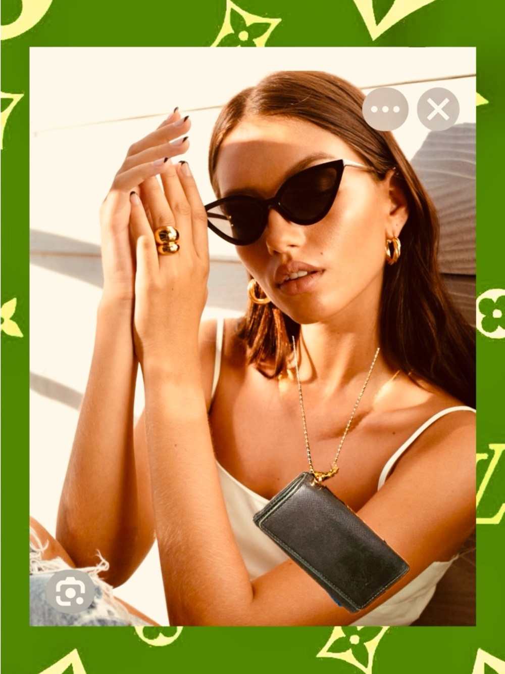 Louis Vuitton wallet credit card key holder reinvented necklace/wristlet vintage - Picture 3 of 14
